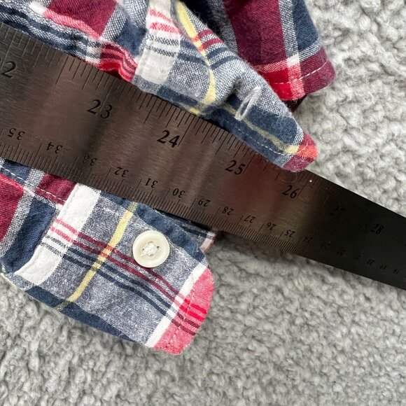 J Crew Men Indian Madras Plaid Shirt Medium Preppy Heritage Lightweight Slim Fit - Picture 8 of 8